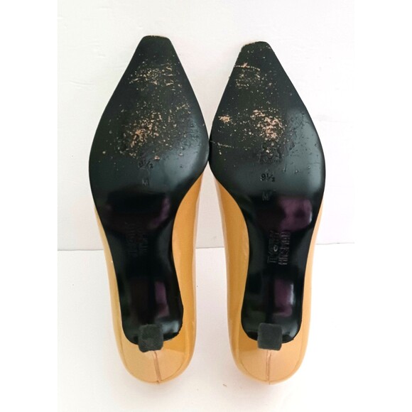 VTG Timothy Hitsman Cap Toe Pump Golden Yellow Patent Beige Snake Toe US 9.5M - Picture 10 of 11